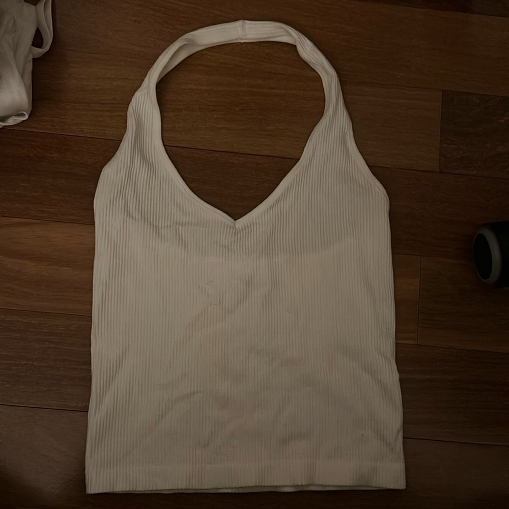 White Halter Crop Top
